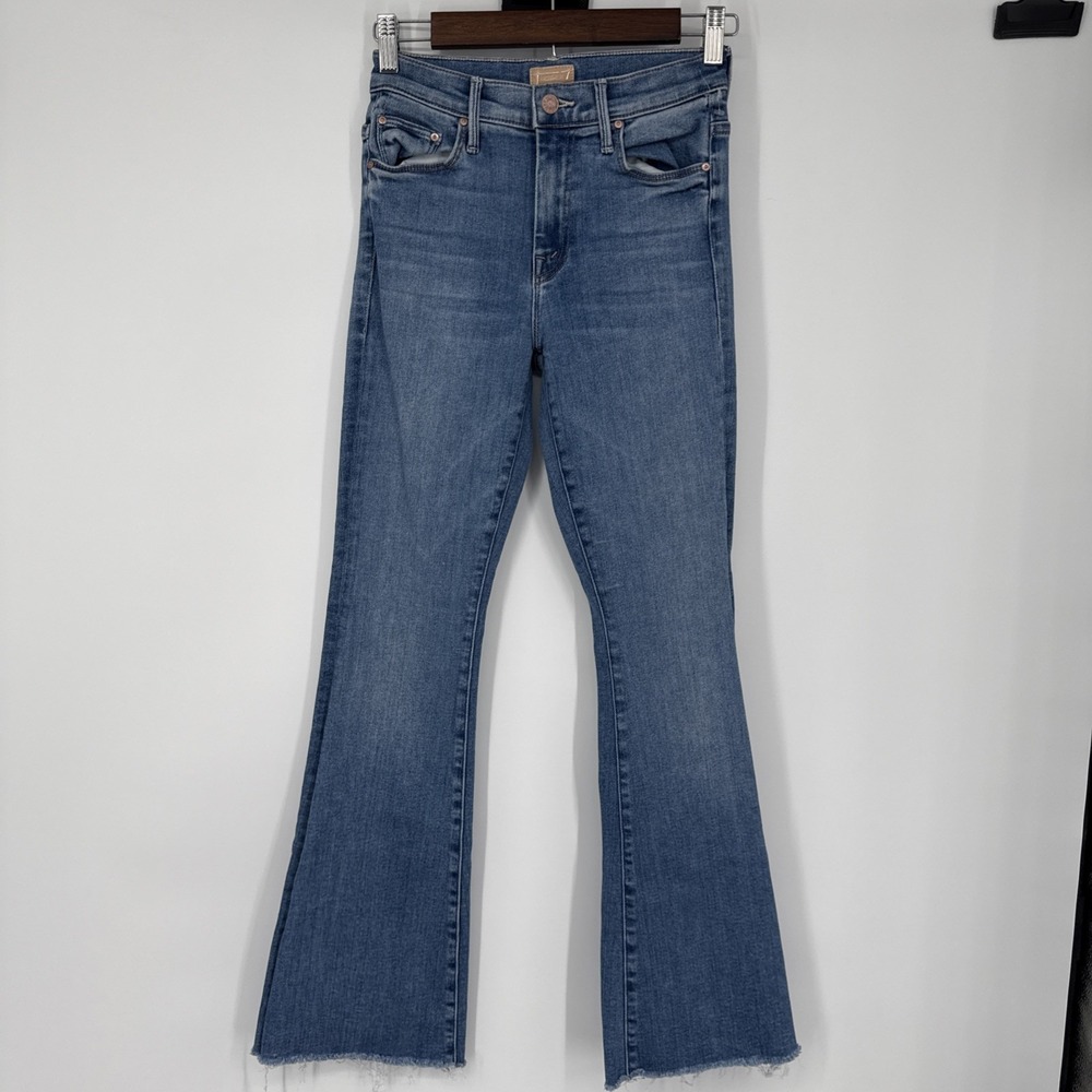 Mother The Weekender Fray A Groovy Kind Of Love Flare Jeans Raw Hem Jeans Sz 25